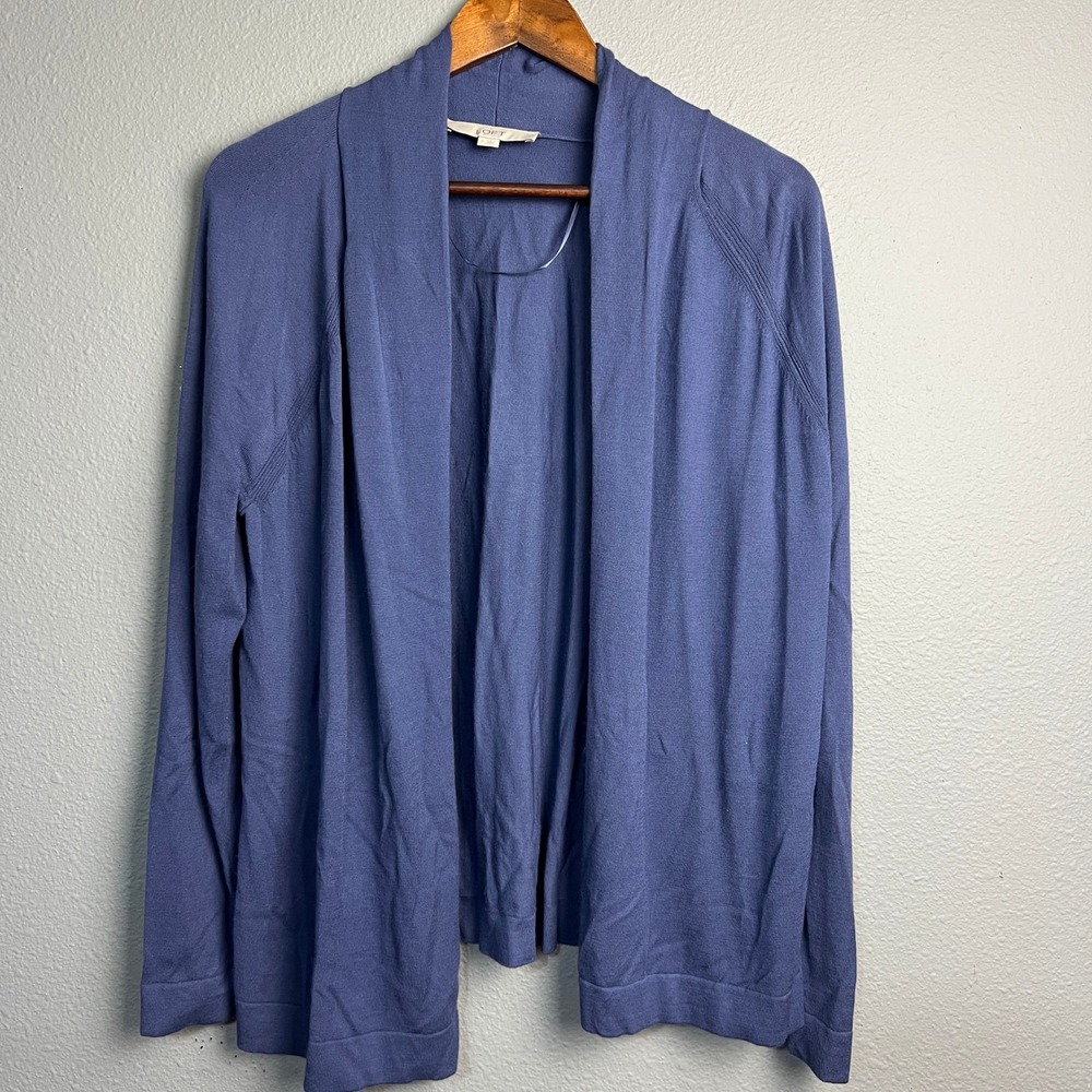 LOFT Womens Cardigan Sweater Medium Blue‎ Open Front Knit Long Sleeve Casual